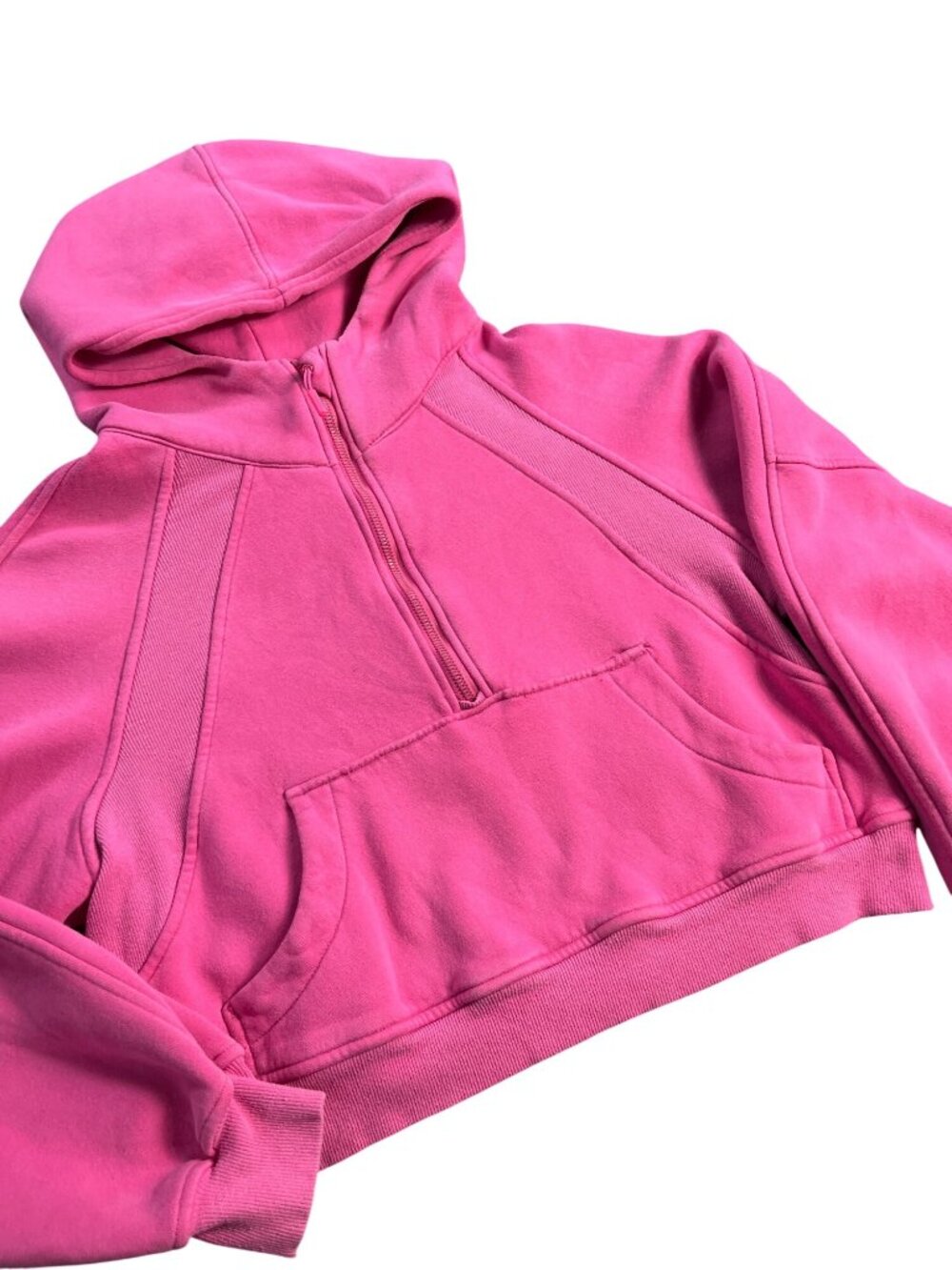 Lululemon Pink Cropped Hooded Sweatshirt with pockets. Womens XS or US 4